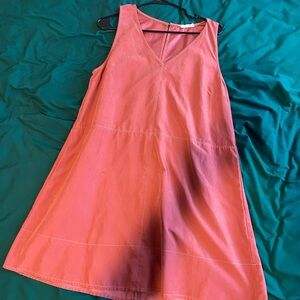 Red / burned orange suede dress